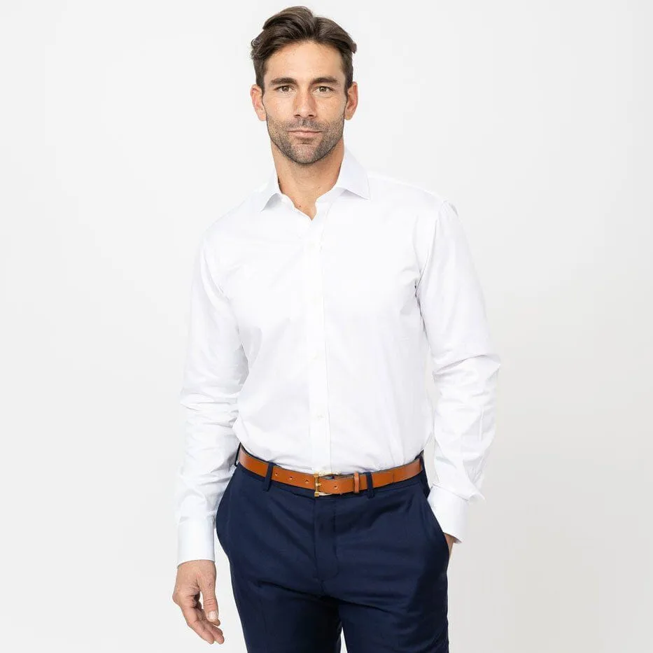 The White Fine Twill Spread Dress Shirt