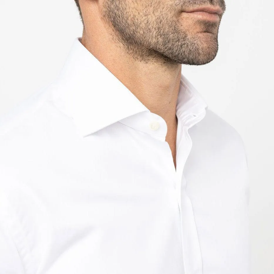 The White Fine Twill Spread Dress Shirt