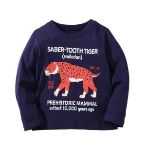 Toddler Boy's Tiger Print Long-sleeve T-shirt