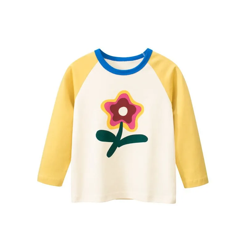 Toddler/Kid Girl's Floral Print Design Long Sleeve T-shirt