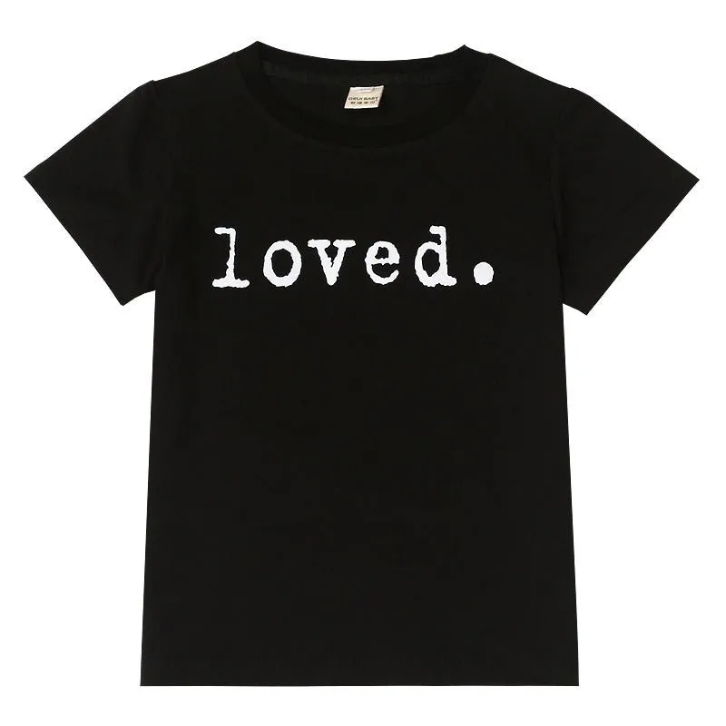 Toddler/Kid "Happy" & "Loved" Letter Print T-shirt