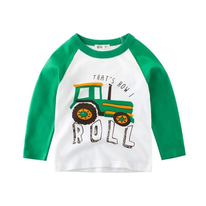 Toddler/Kid "That's How I Roll" Truck Print Long Sleeve Shirt (2 colors)