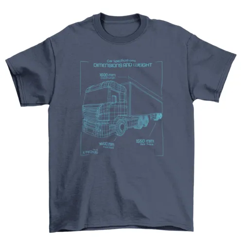 Truck transportation line art t-shirt