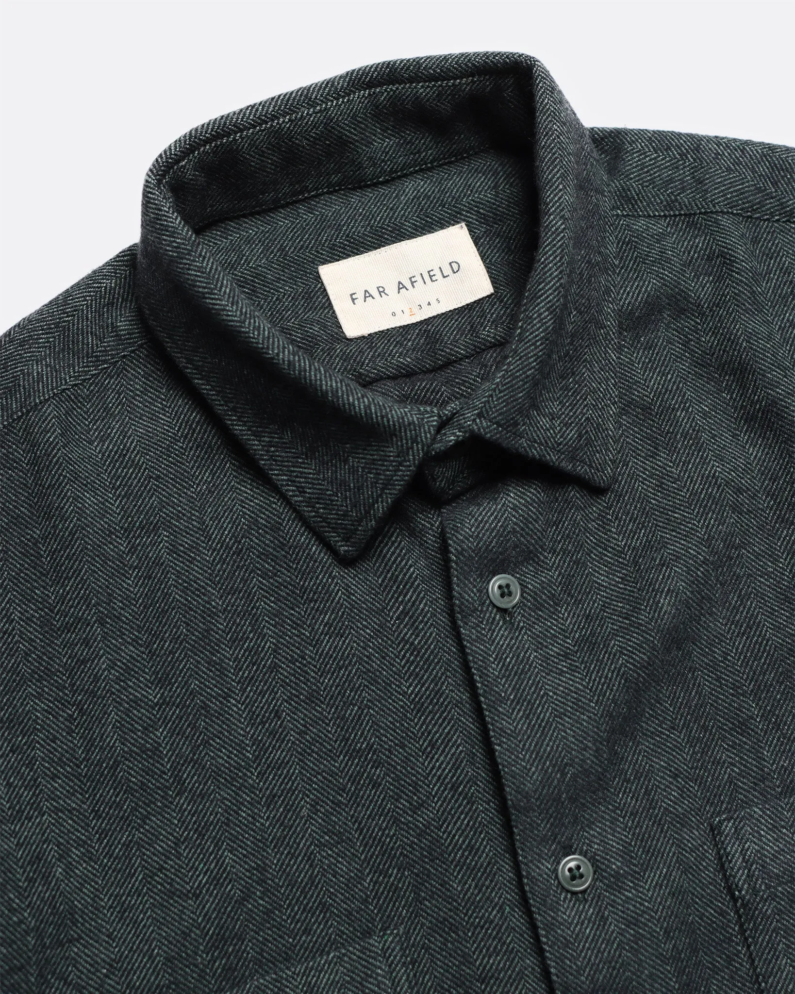 Two Pocket Shirt - Forest Green Herringbone