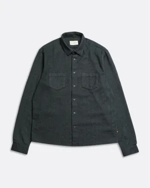 Two Pocket Shirt - Forest Green Herringbone