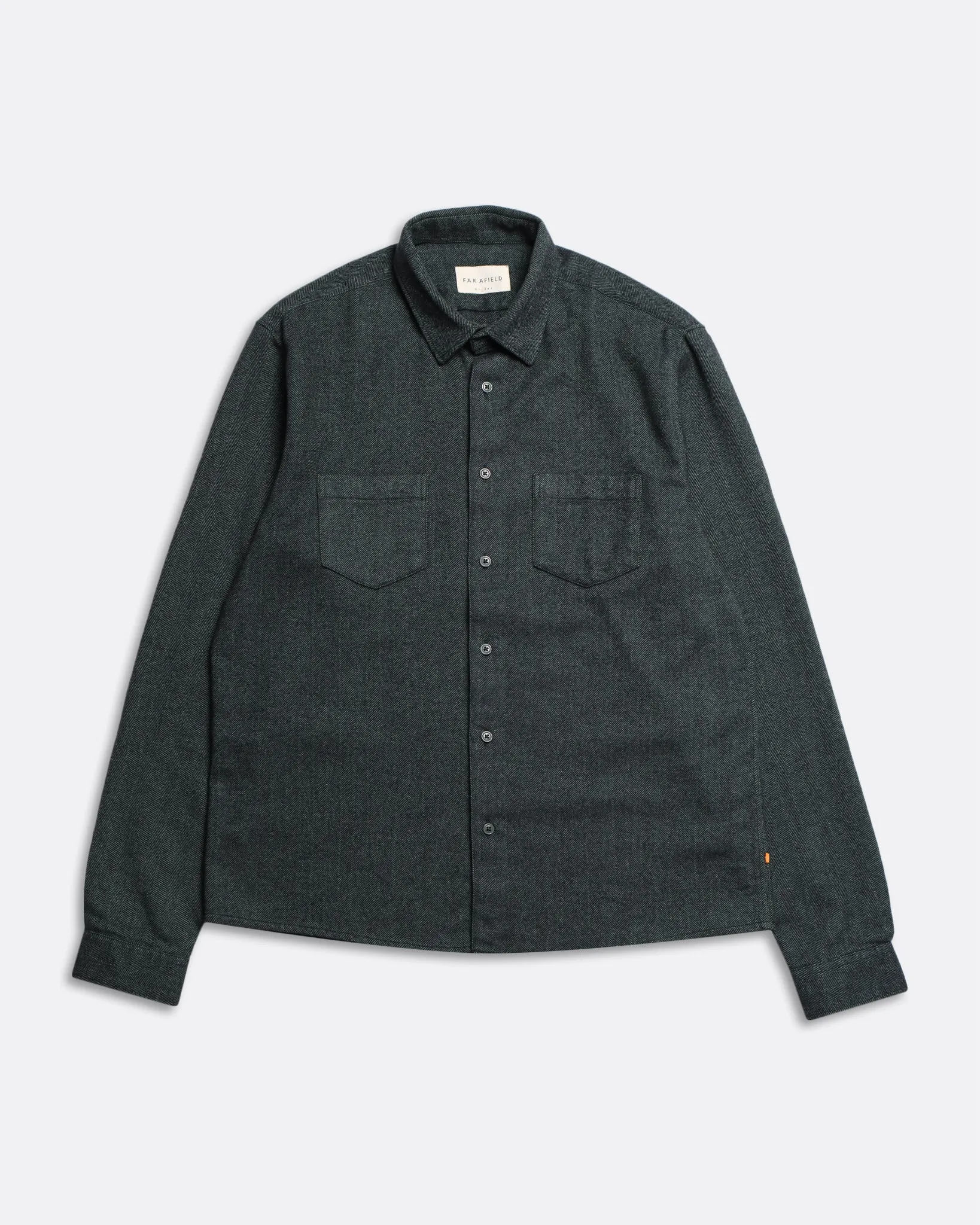 Two Pocket Shirt - Forest Green Herringbone