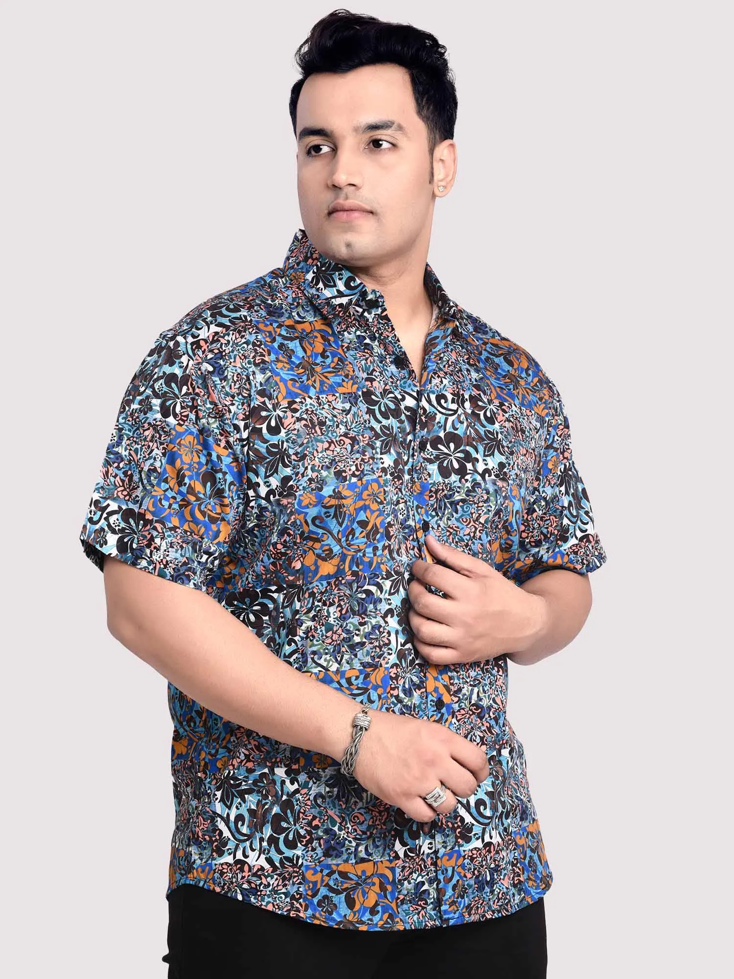 Velvet Puff Digital Printed Shirt Men's Plus Size