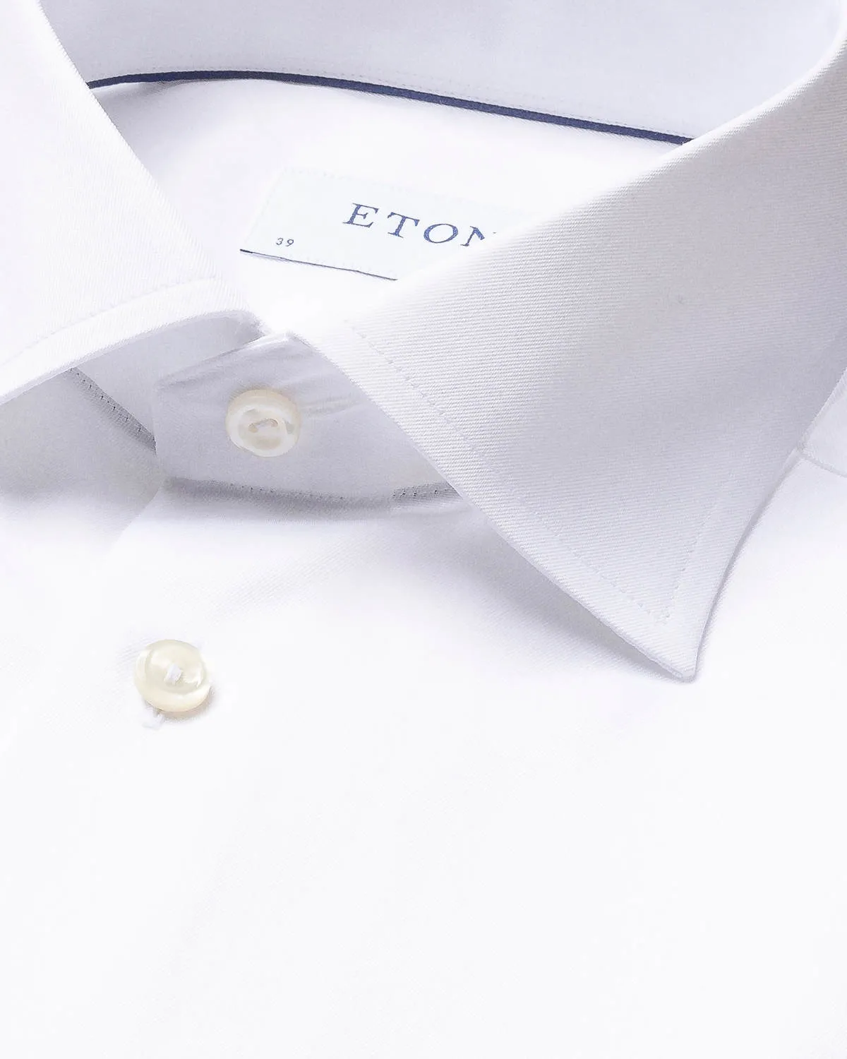 White Signature Twill Shirt | Slim Fit