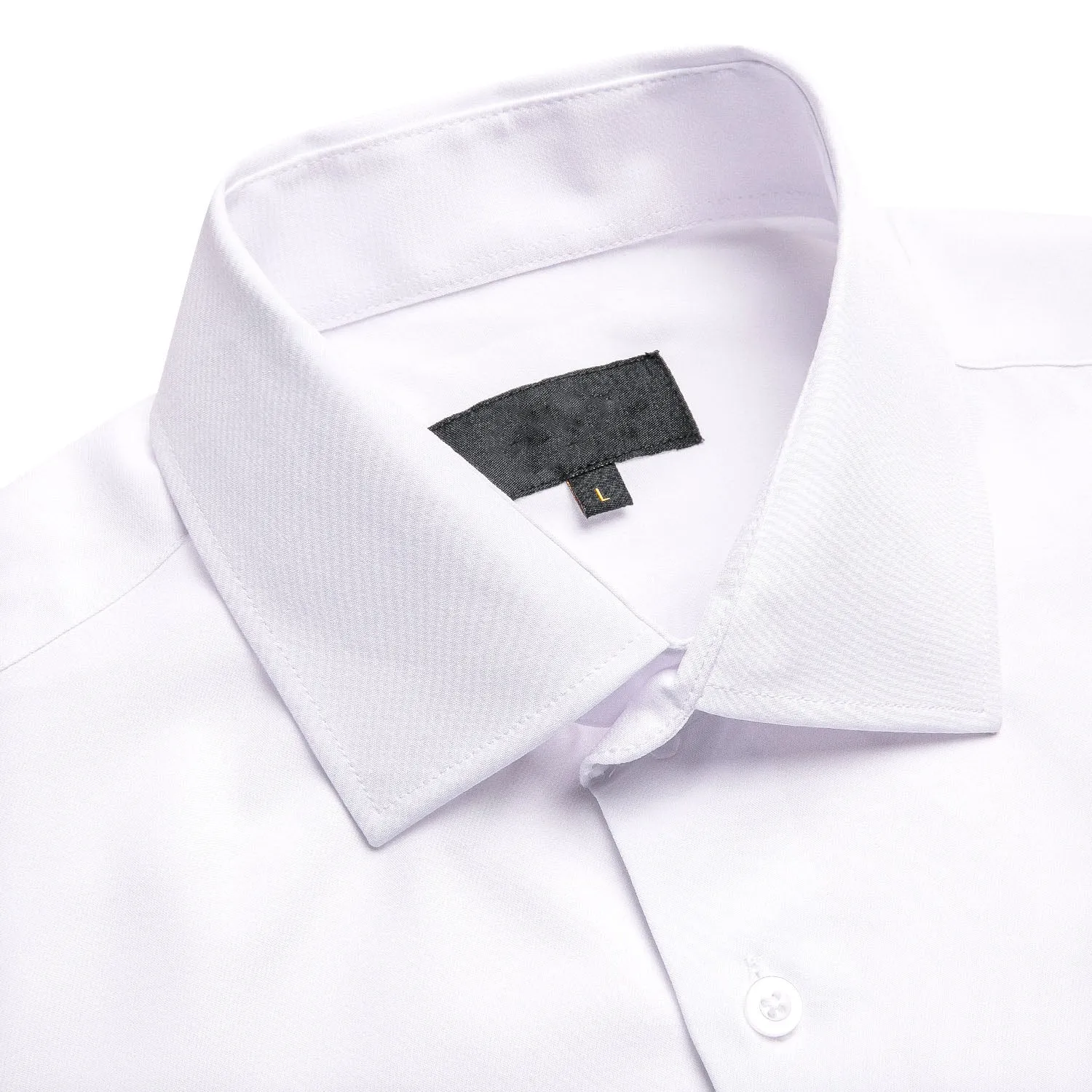 White Solid Men's Short Sleeve Shirt