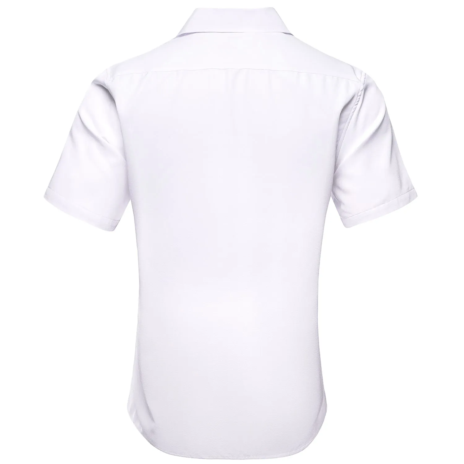 White Solid Men's Short Sleeve Shirt