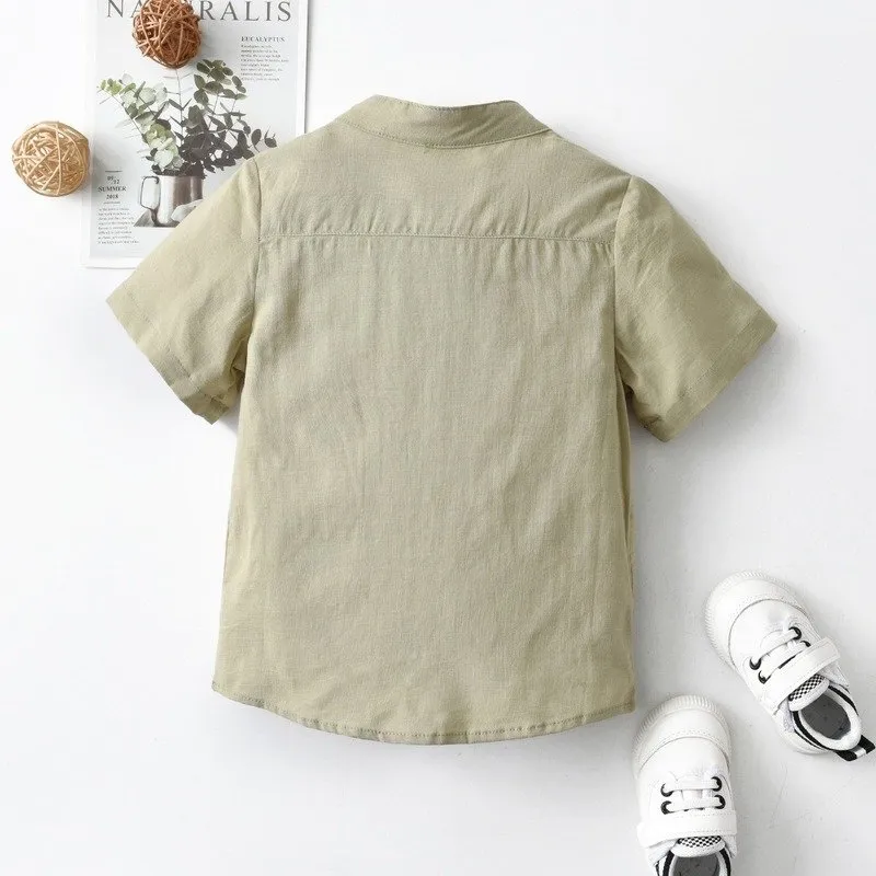 White/Light Green Color Shirt for Baby/Toddler Boy