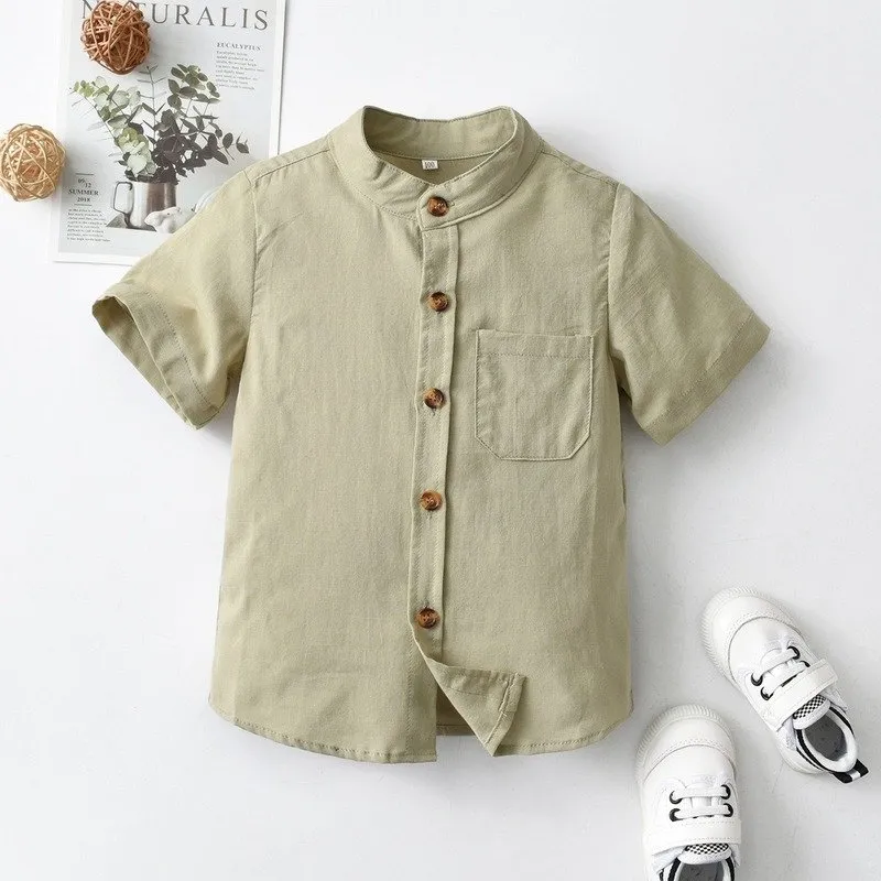 White/Light Green Color Shirt for Baby/Toddler Boy