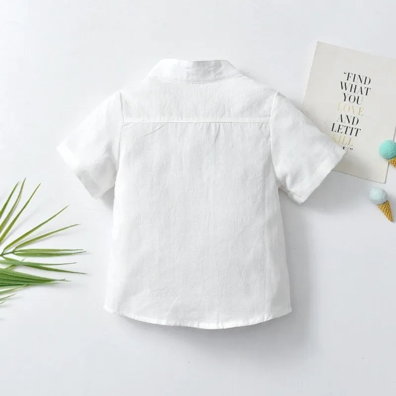 White/Light Green Color Shirt for Baby/Toddler Boy