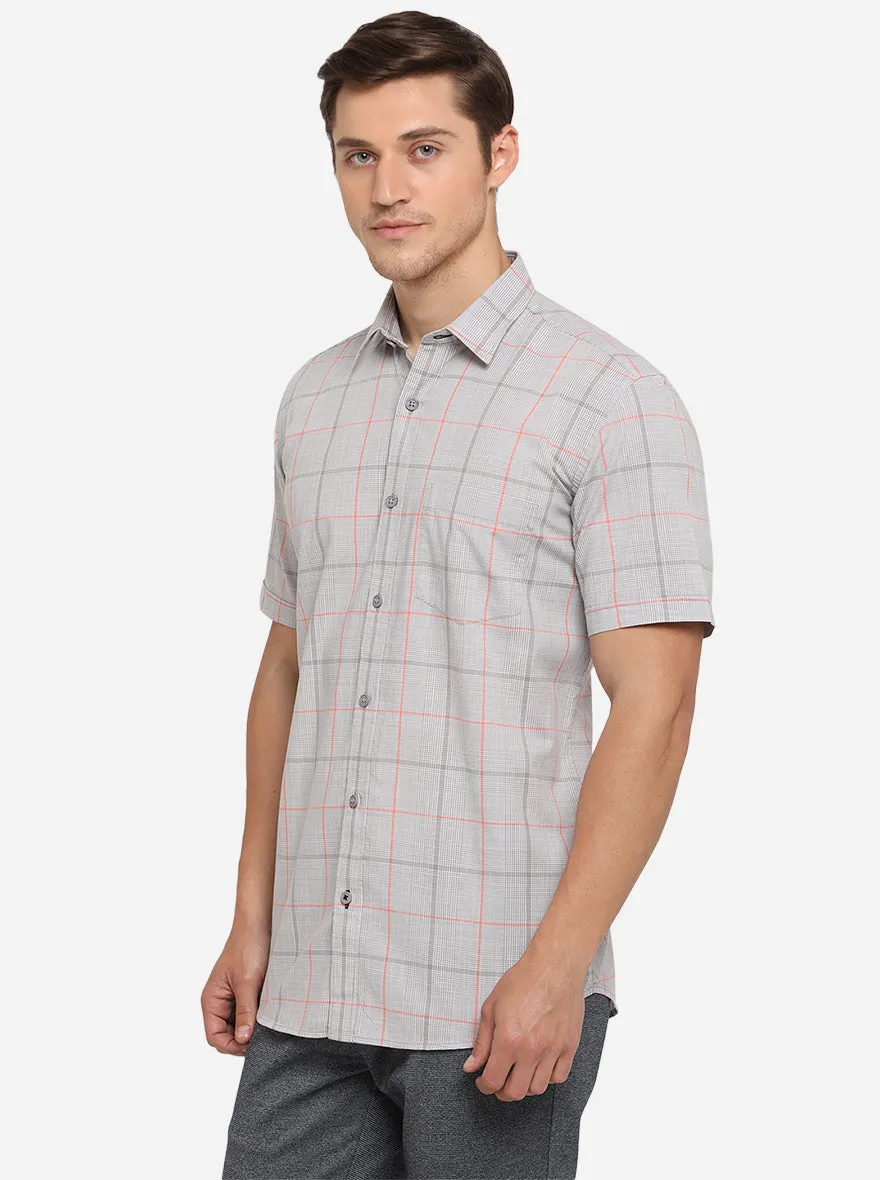 Wild Dove Checked Slim Fit Semi Casual Shirt | JadeBlue