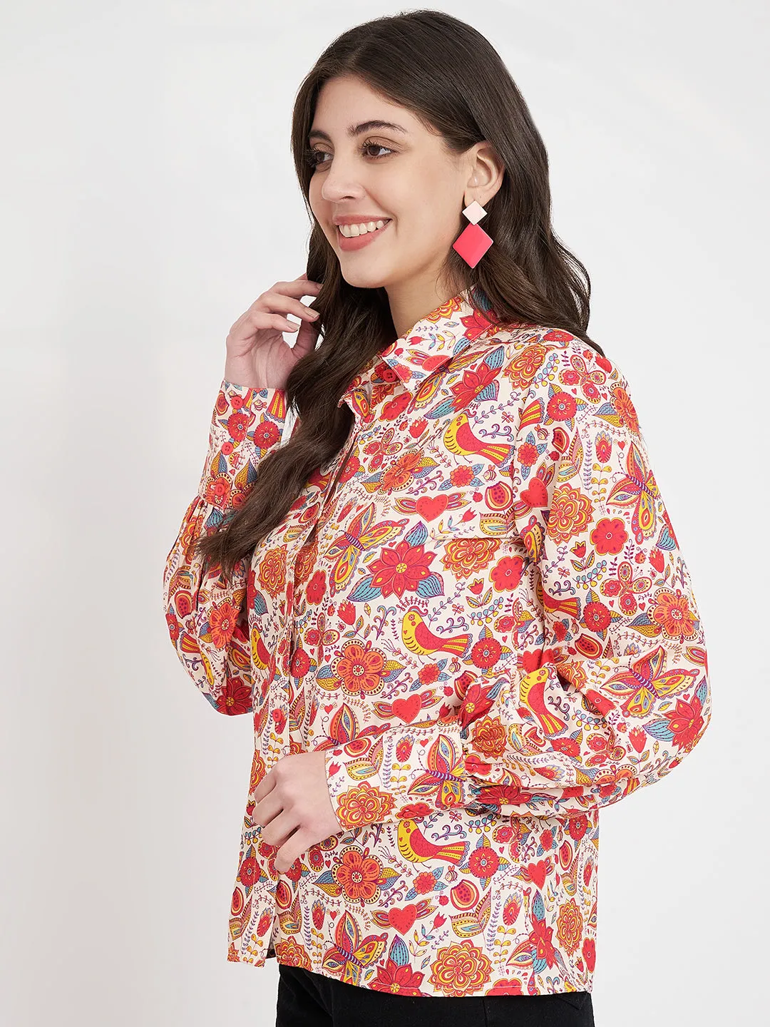 Women Floral Printed Casual Shirt