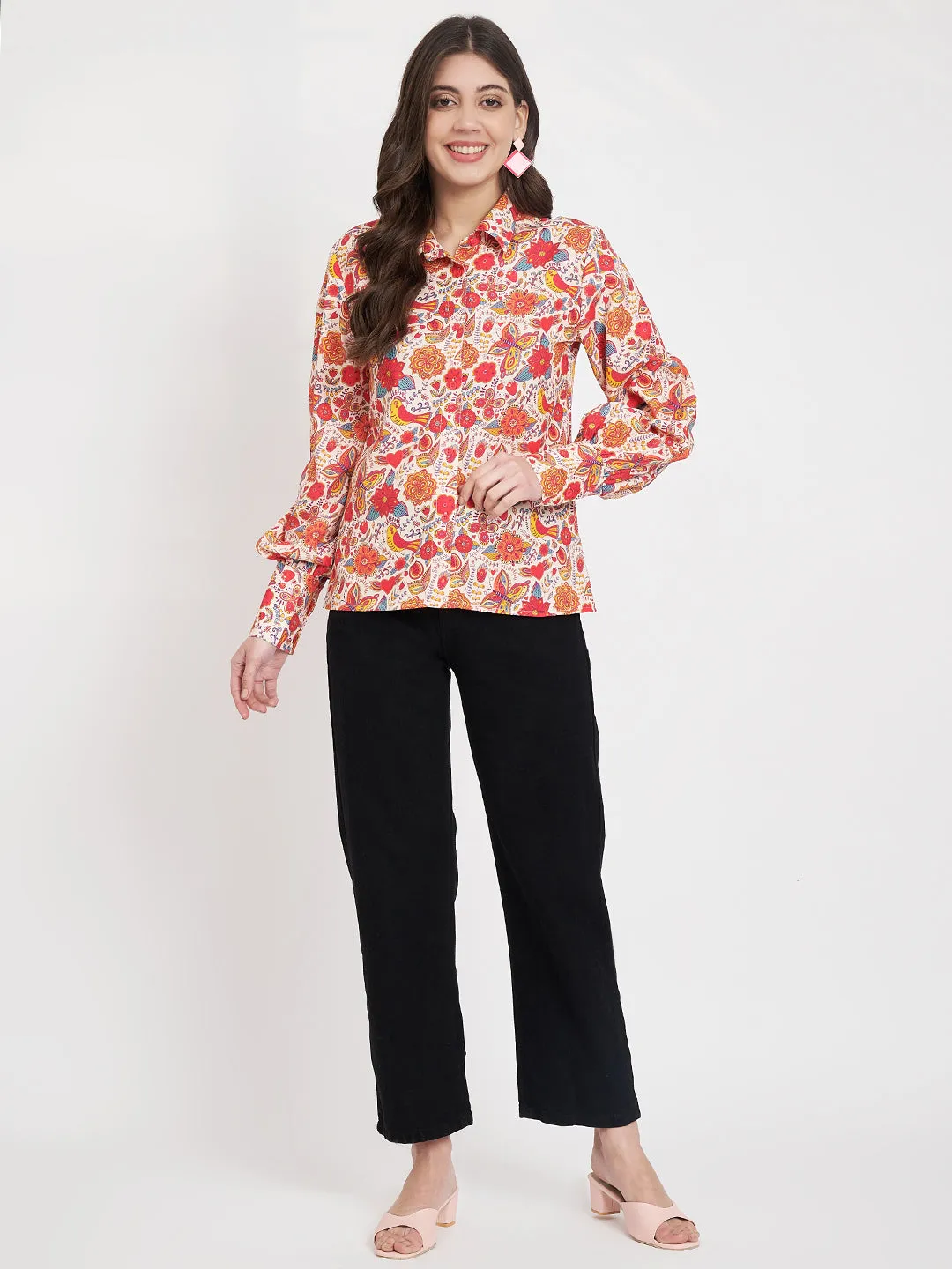 Women Floral Printed Casual Shirt