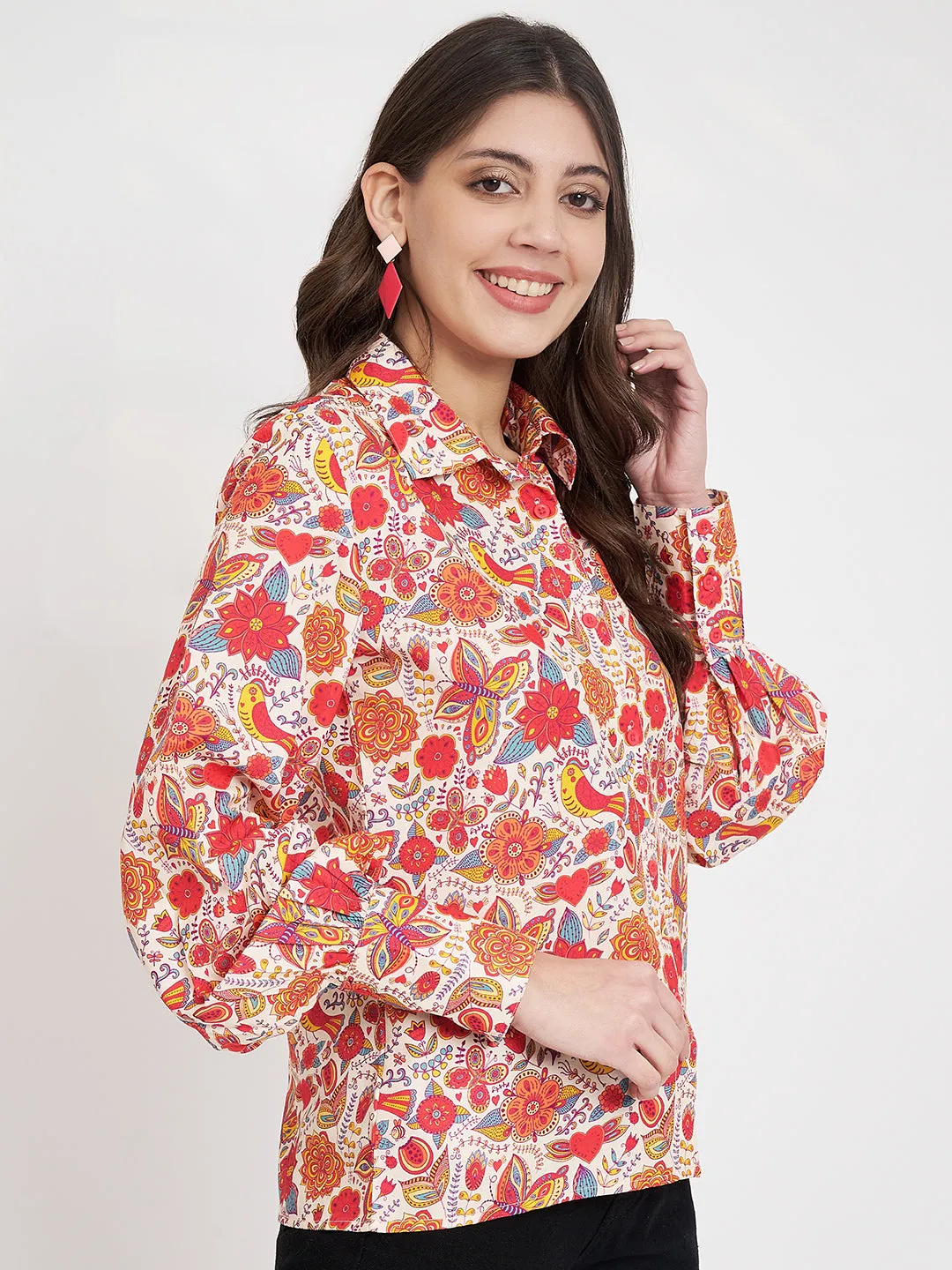 Women Floral Printed Casual Shirt