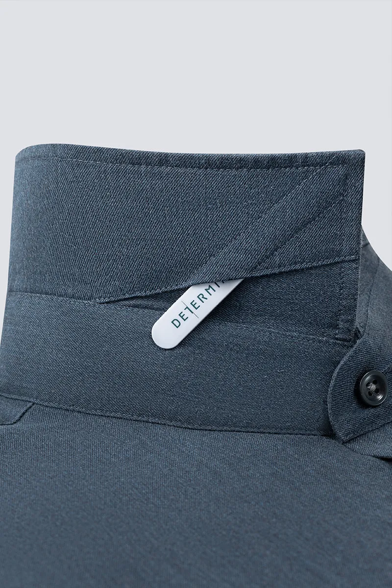 Wrinkle-Free Twill Heather Dress Shirt | Grey Blue 27790N