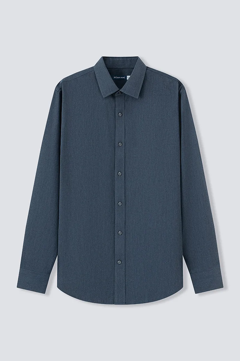 Wrinkle-Free Twill Heather Dress Shirt | Grey Blue 27790N