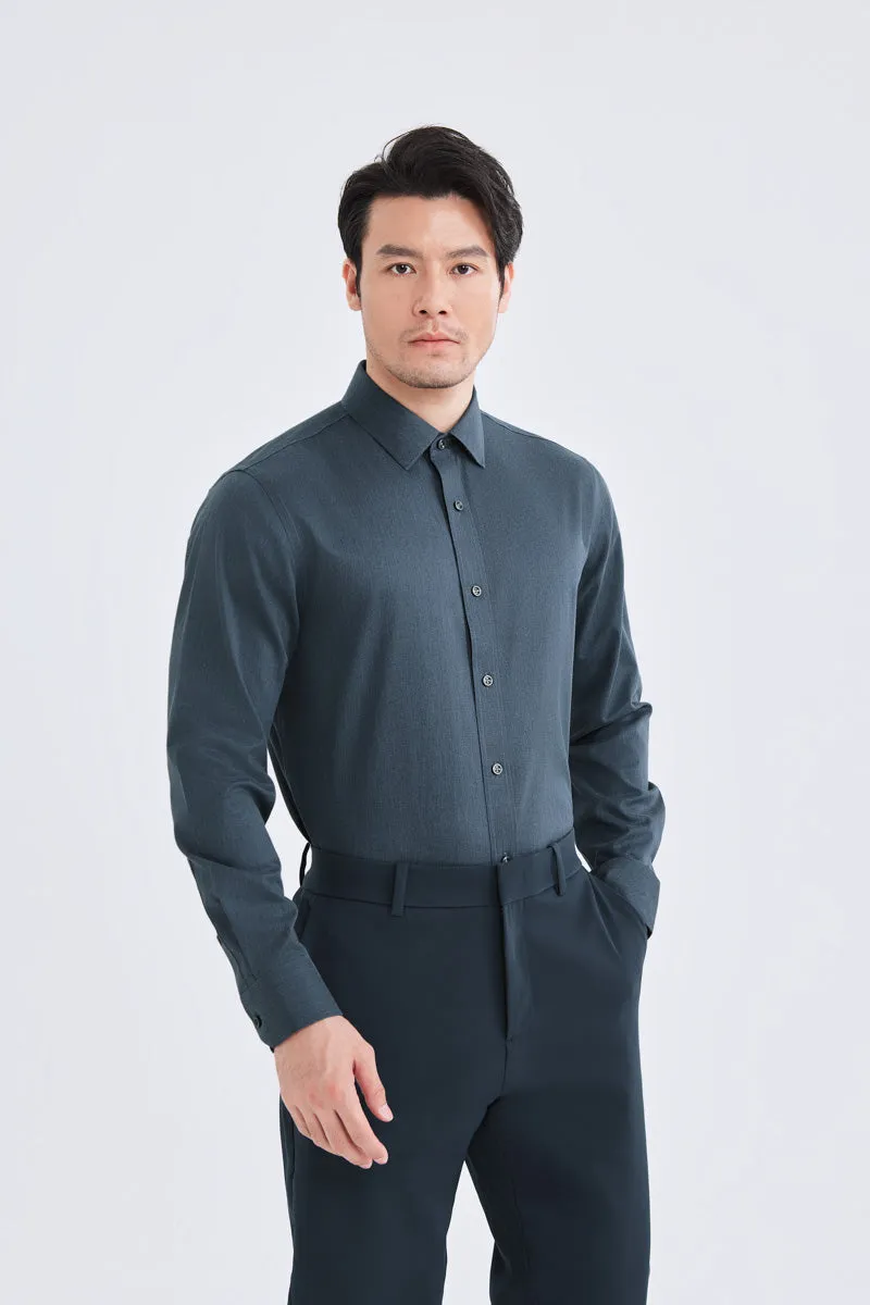 Wrinkle-Free Twill Heather Dress Shirt | Grey Blue 27790N