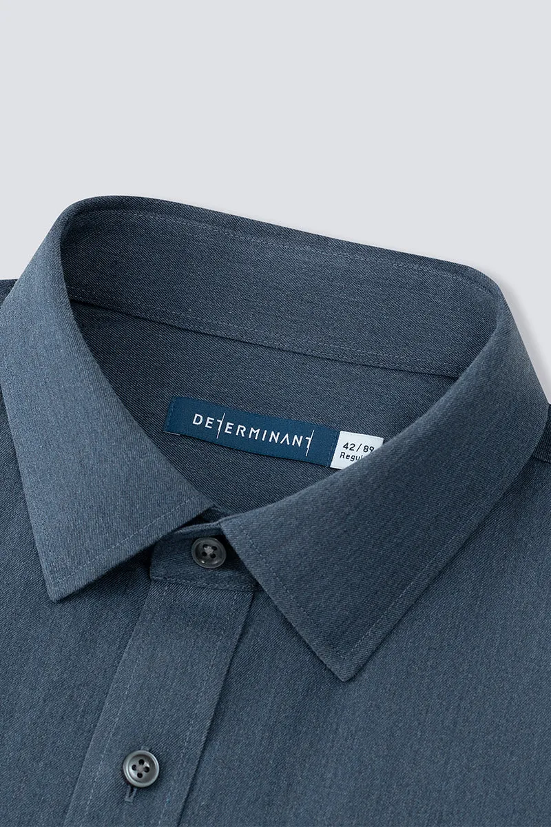 Wrinkle-Free Twill Heather Dress Shirt | Grey Blue 27790N