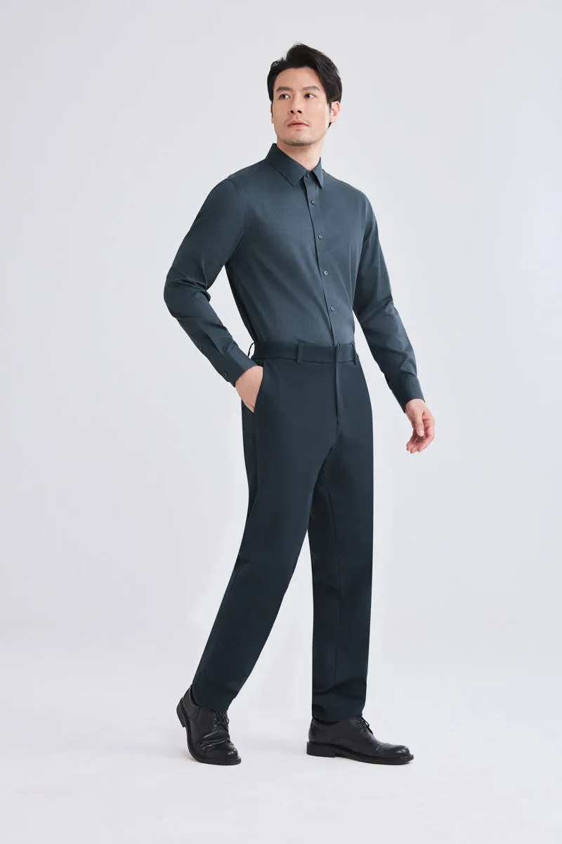 Wrinkle-Free Twill Heather Dress Shirt | Grey Blue 27790N