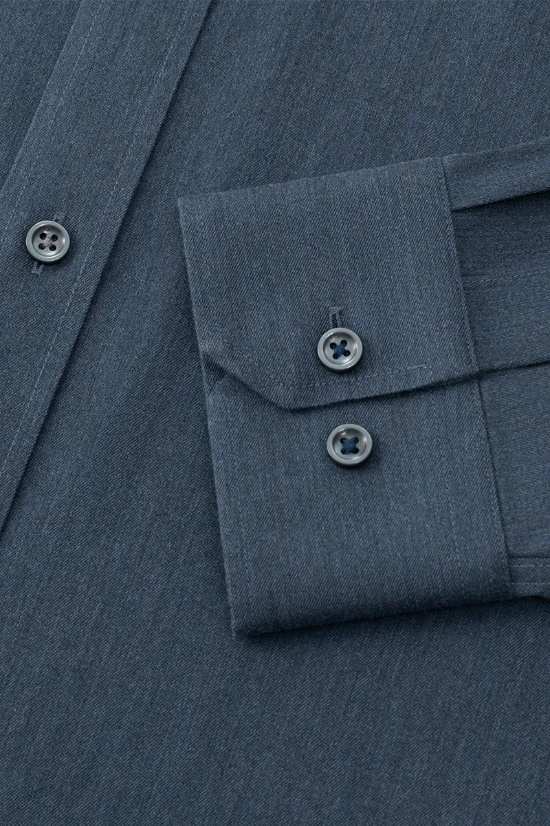 Wrinkle-Free Twill Heather Dress Shirt | Grey Blue 27790N