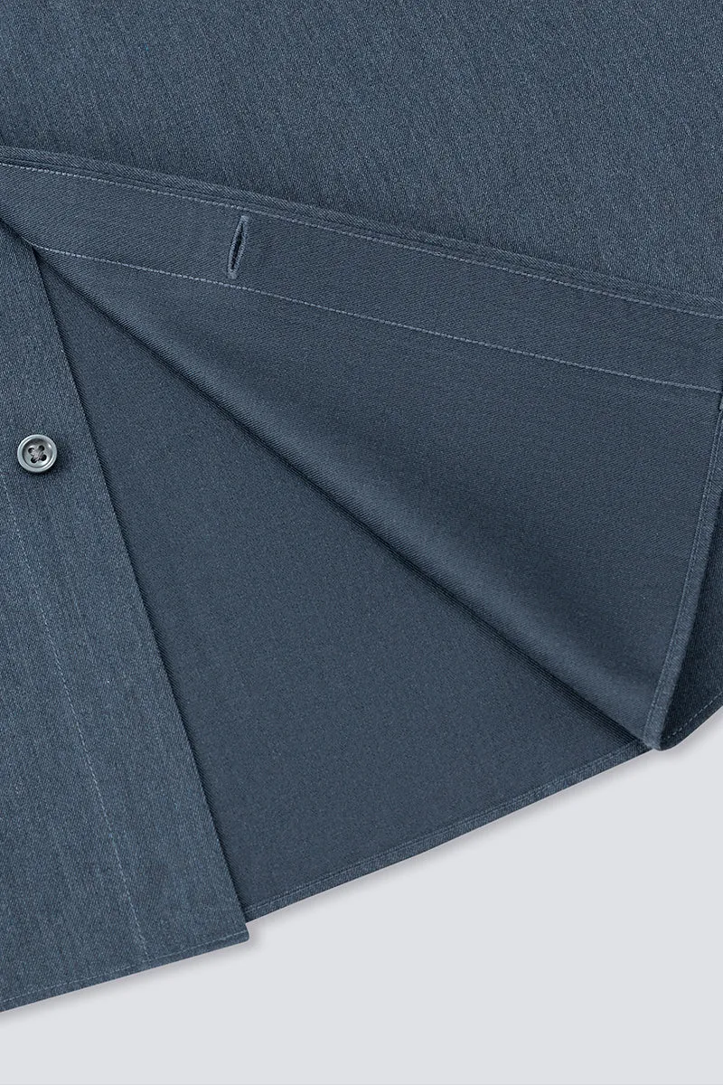 Wrinkle-Free Twill Heather Dress Shirt | Grey Blue 27790N