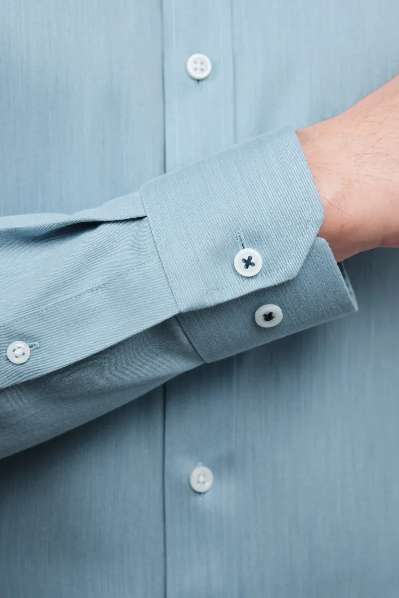 Wrinkle-Free Twill Heather Dress Shirt | Sky Blue 27796N