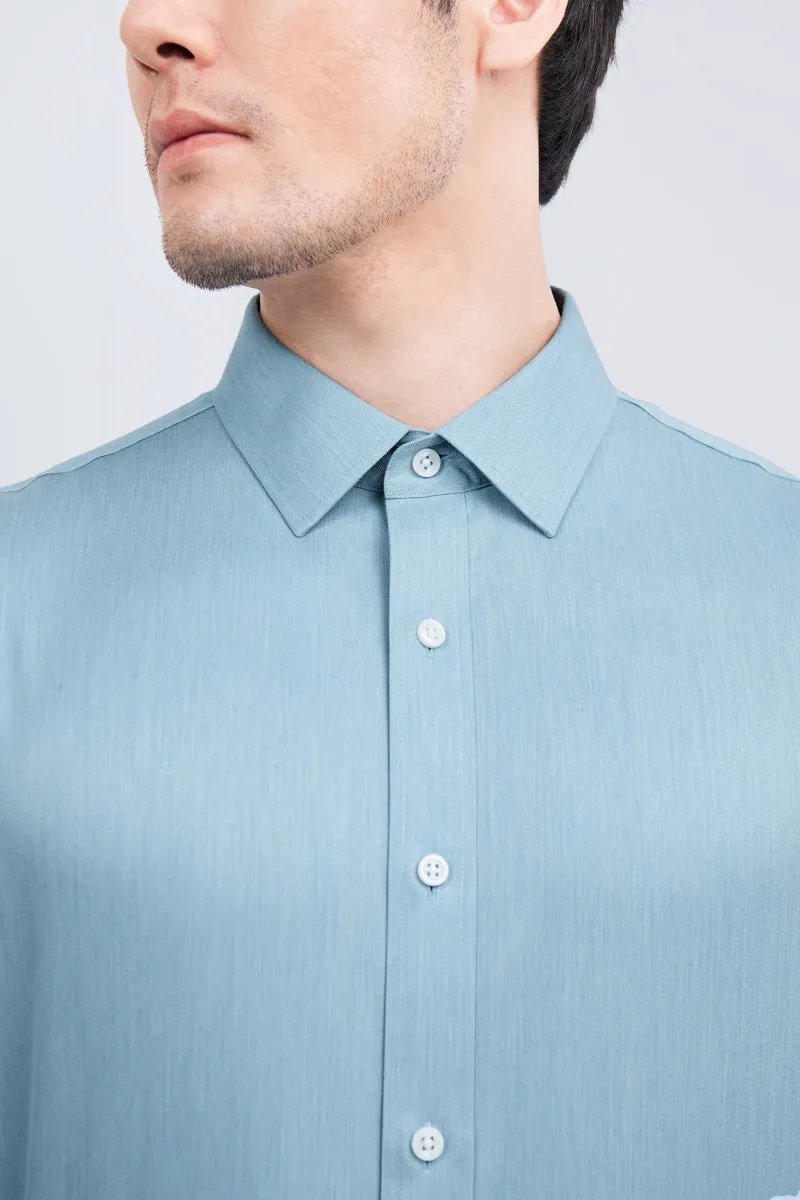 Wrinkle-Free Twill Heather Dress Shirt | Sky Blue 27796N