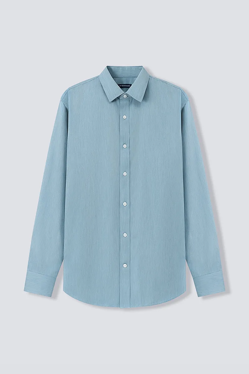 Wrinkle-Free Twill Heather Dress Shirt | Sky Blue 27796N