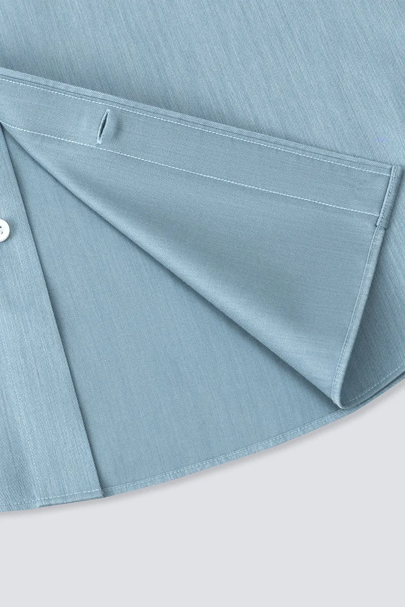 Wrinkle-Free Twill Heather Dress Shirt | Sky Blue 27796N