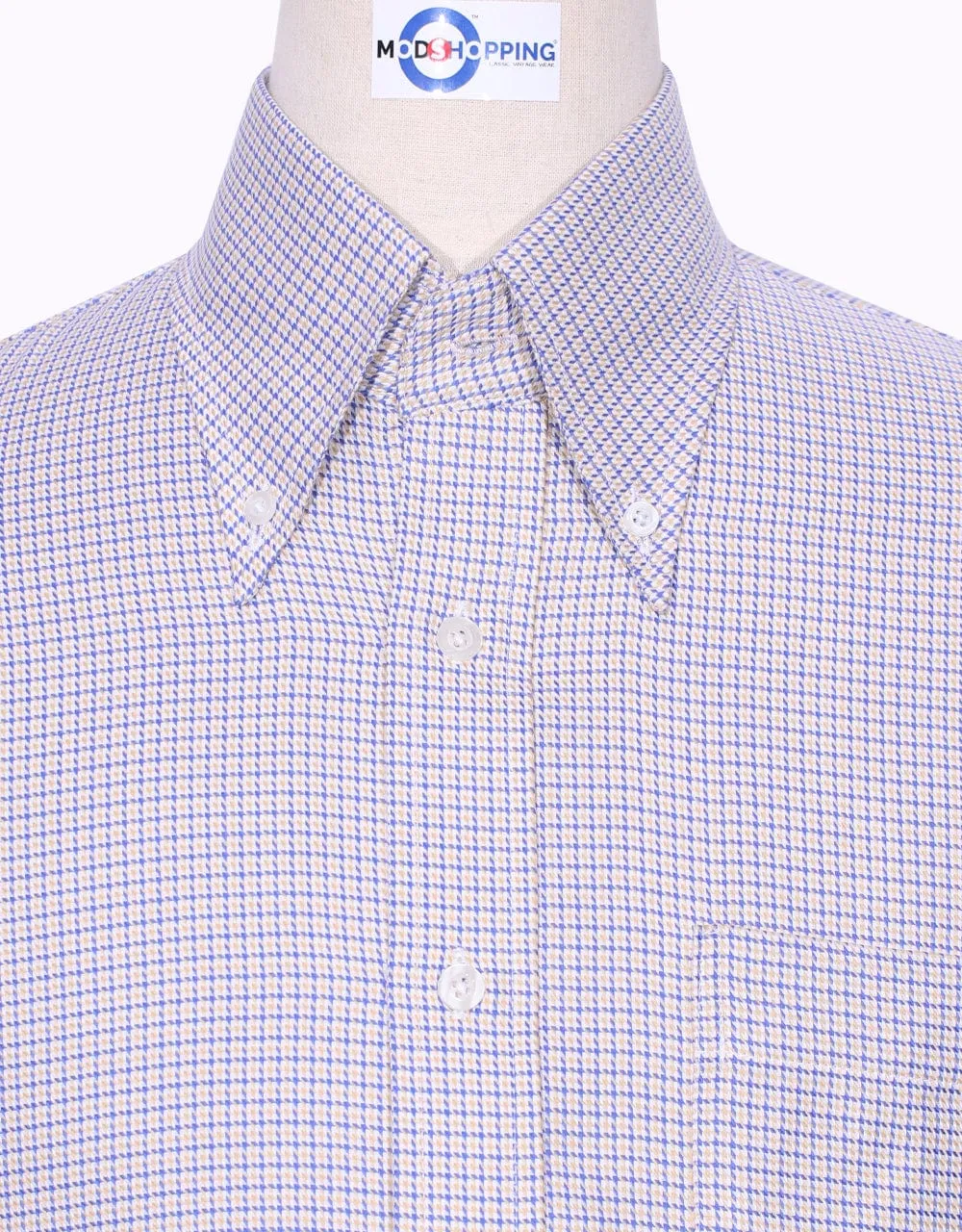 Yellow and Blue Houndstooth Shirt