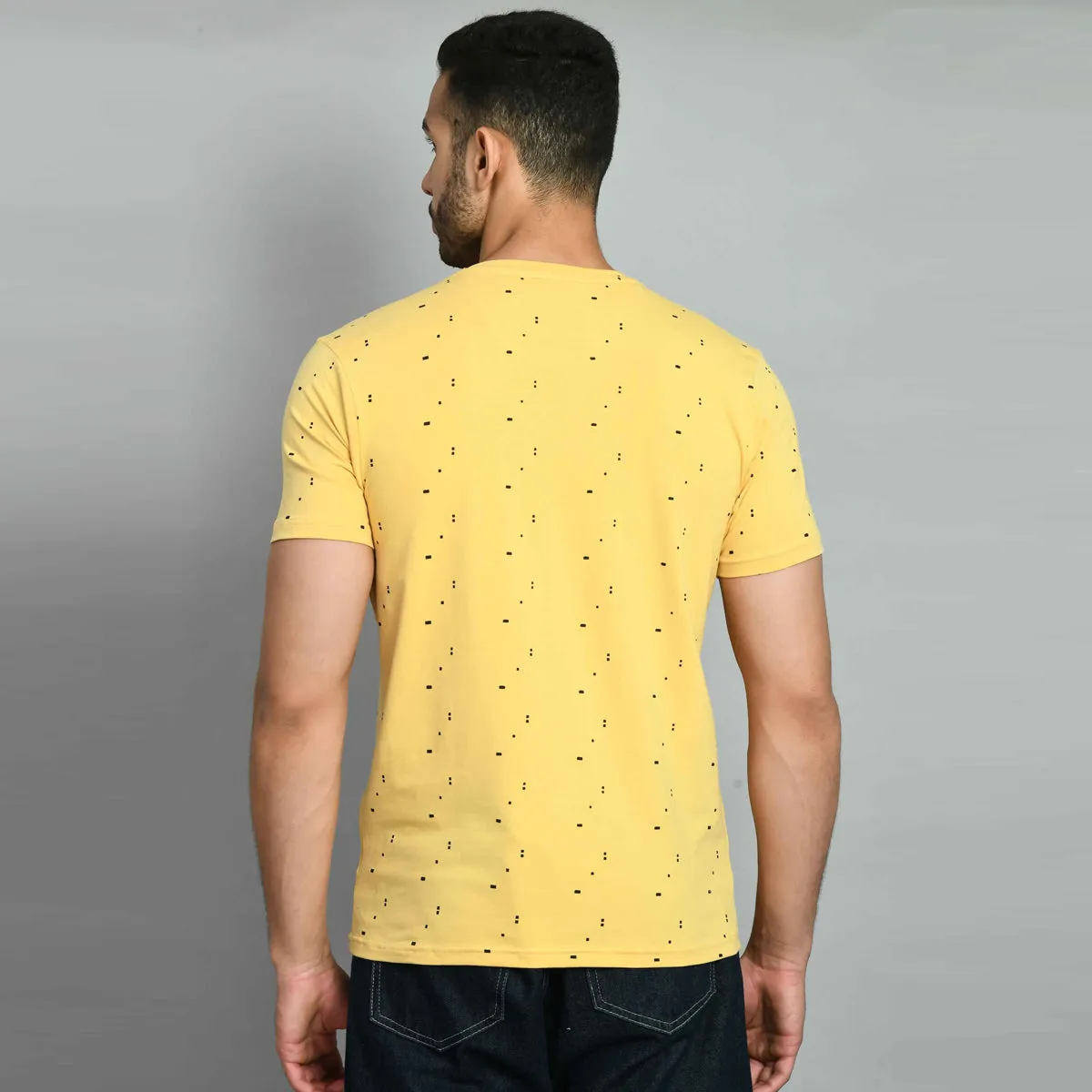 Yellow Graphic Printed Smart Fit T-Shirt