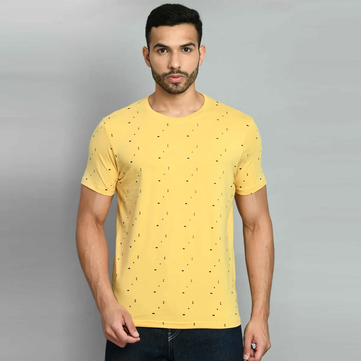 Yellow Graphic Printed Smart Fit T-Shirt